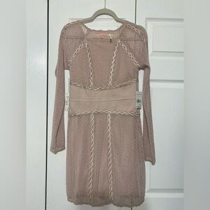 NWT Free People mixed mesh bodycom dress Size S